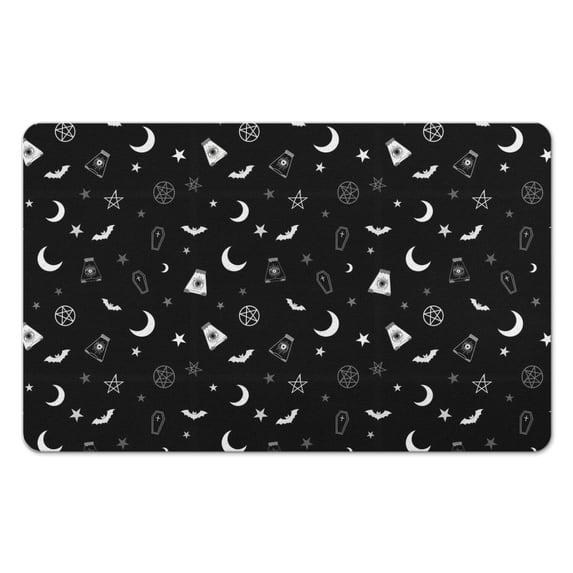 Halloween Coffin Bat Pattern Diatomite Bath Mat, Stone Bath Rug with ...