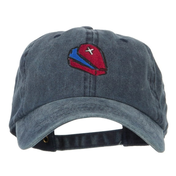 Halloween Coffin Embroidered Unstructured Cotton Cap - Navy OSFM