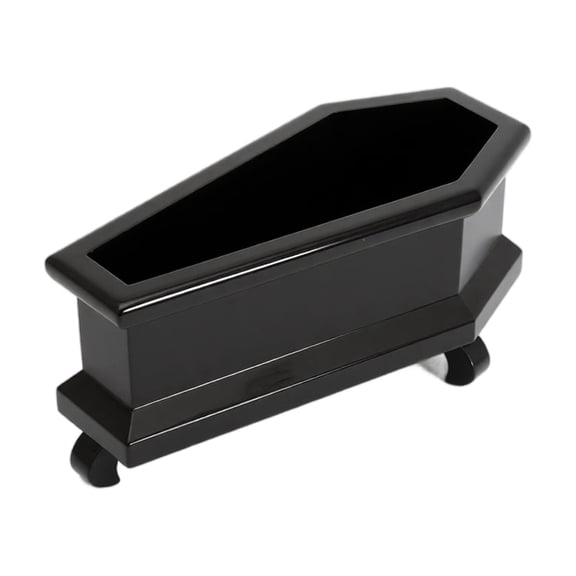 Halloween Coffin Planter Pot 4.7 inch, Resin Gothic Skeleton Flowerpot Container for Succulent Cactus Plant Desk Decoration