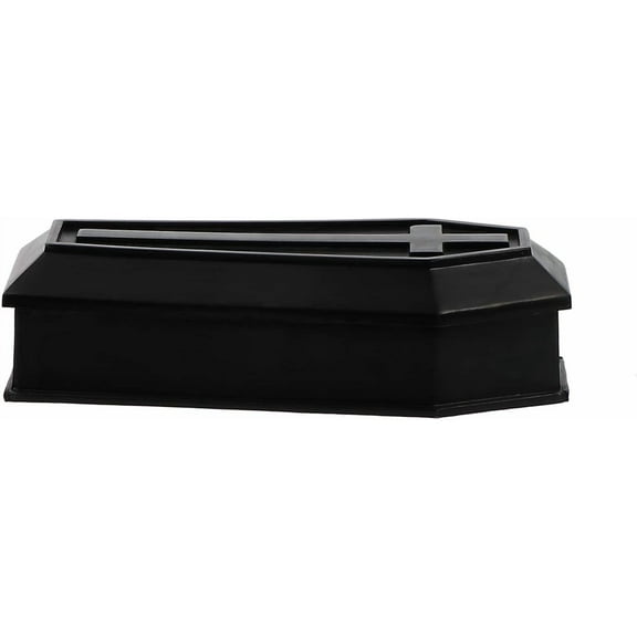 Halloween Coffin Prop | Plastic Fake Funeral Coffin Party Skeleton Coffin Box | Crafts Tricky Props - for Haunted House Ornament (10PCS, Black)