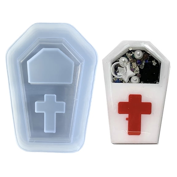 Halloween Coffin Resin Mold Coffin Quicksand Mold Resin Art Craft DIY Handmade Jewelry Making Tool Silicone Mold
