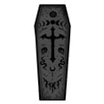 thumbnail image 1 of Halloween Coffin Shaped Bath Rug - Gothic Style Non- Floor Mat for Bathroom, Bedroom or Living Room, Soft Plush 51x23.62 Inch Dark Decor Carpet for Spooky Home Party Decorations, 1 of 6