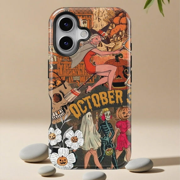 Halloween Collage Pattern Universal Phone Case for iPhone 11–17 Pro Max