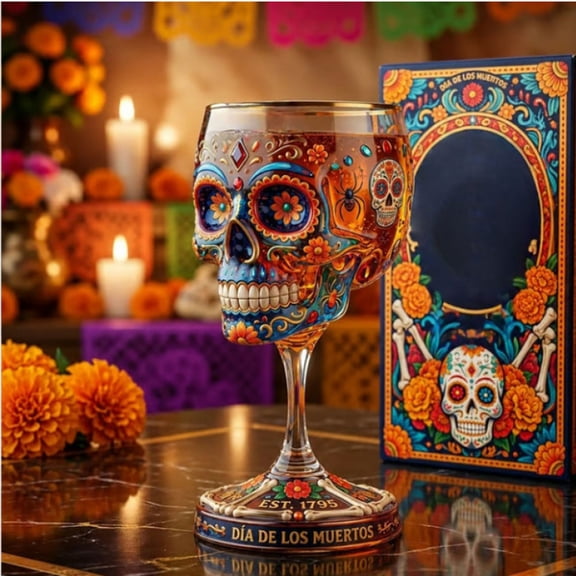 Halloween Collector Goblet Artistic Glass Cup Decorative Drinkware for Parties and Display