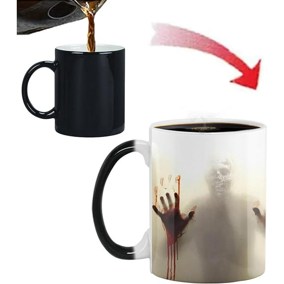 Halloween Color Changing Mug, 11oz Chain Saw Horror Massacre Heat Changing Coffee Mug, Horror Halloween Mugs Horror Movie Merchandise Halloween Mug Gifts For Kids Adults