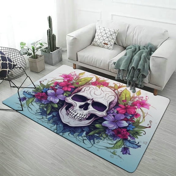Halloween Colored Skull Carpet Style Living Room Bedroom Rug Modern 3d Entry Door Mats Household