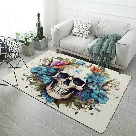 Halloween Colored Skull Carpet Style Living Room Bedroom Rug Modern 3d Entry Door Mats Household