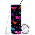 thumbnail image 1 of Halloween Colorful Bats 20 oz Stainless Steel Tumblers Double Wall Iced Coffee Cups with Lids and Straws Thermal Cups for Hot and Cold Drinks, 1 of 6
