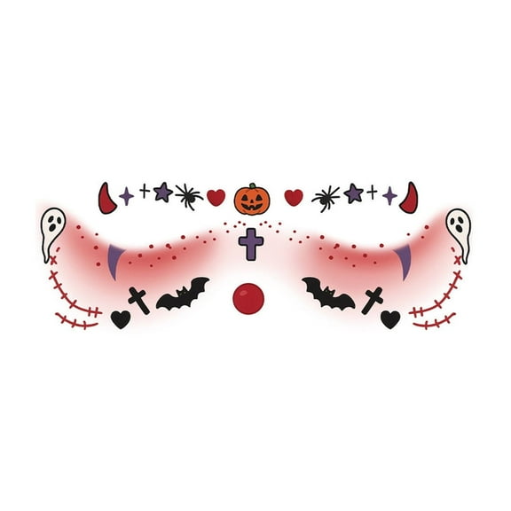Halloween Colorful Makeup Face Stickers Halloween Holiday Party Show Temporary Face Stickers