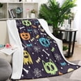 thumbnail image 1 of Halloween Colorful Spooky Elements Blanket,Comfortable Soft Flannel Throw Blanket,All Season,Warm Lightweight Blankets for Sofa Bed Couch Living Room Chair,60"x80", 1 of 4