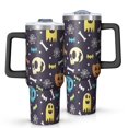 thumbnail image 1 of Halloween Colorful Spooky Elements Tumbler with Handle and Lid,40oz Double Wall Vacuum Insulated Tumbler,Cups Gift for Women and Men, 1 of 7
