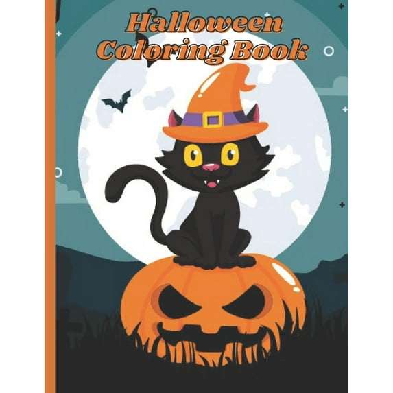 Halloween Coloring Book: A Kid Coloring Book with Beautiful Cats, Adorable Animals, Spooky Characters, and Relaxing Fall Designs (Paperback)