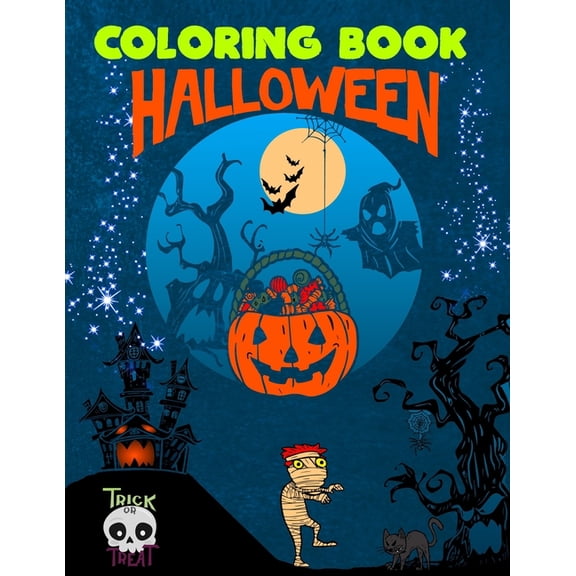 Halloween Coloring Book: An Adult Coloring Book Featuring Fun Horror Creepy and Frightful Halloween Designs for Stress R, (Paperback)