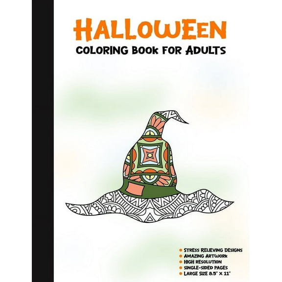 Spooky House: Halloween Coloring Book for Adults: 50 Halloween Illustrations Printed On One Side, Safe For Markers - Fun Craft Activity Gift - Stress Relieving Designs (Paperback)