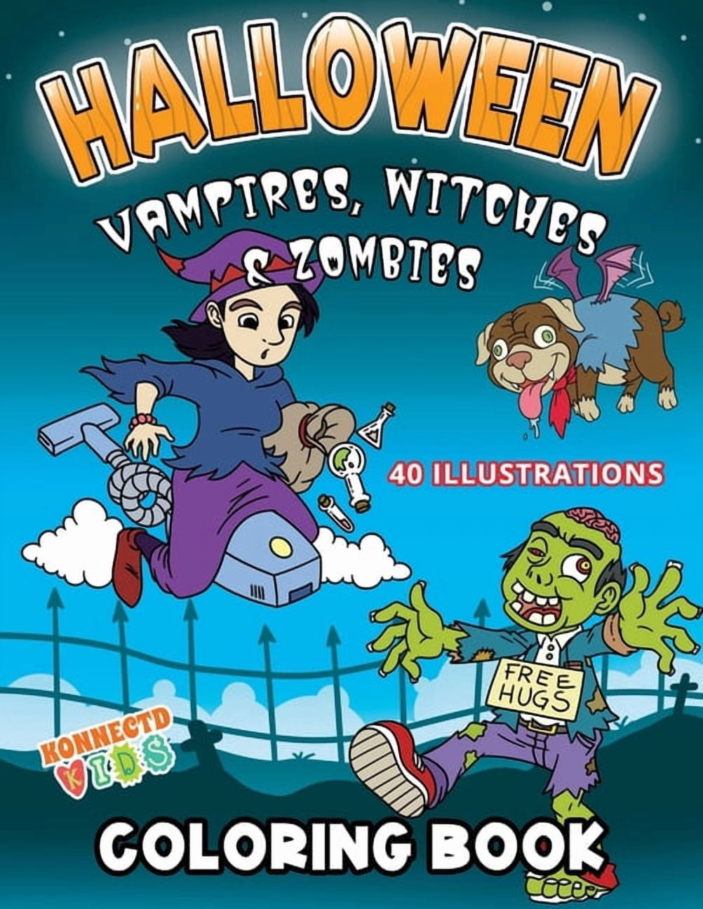 Halloween Coloring Book Collection Happy Halloween Coloring Book for Kids: 40 Halloween Coloring Pages with Vampires, Witches and Zombies, Book 4, (Paperback)