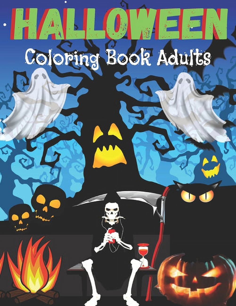 Halloween Coloring Book For Adults: Halloween Coloring Book for Adults Relaxation Holiday Gift For Adults And Kids Horror, Monster, Evil Woman, Dark Fantasy (Paperback)
