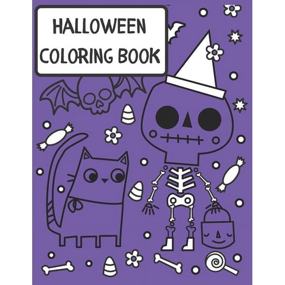 Halloween Coloring Book: For Adults and Kids - 30 Unique Drawings - Jack-O-Lanterns - Skeletons - Ghosts - Haunted Houses - Cats and More (Paperback)