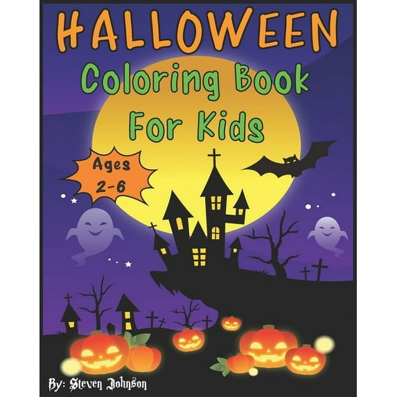 Halloween Coloring Book For Kids: Ages 2-6, (Paperback)
