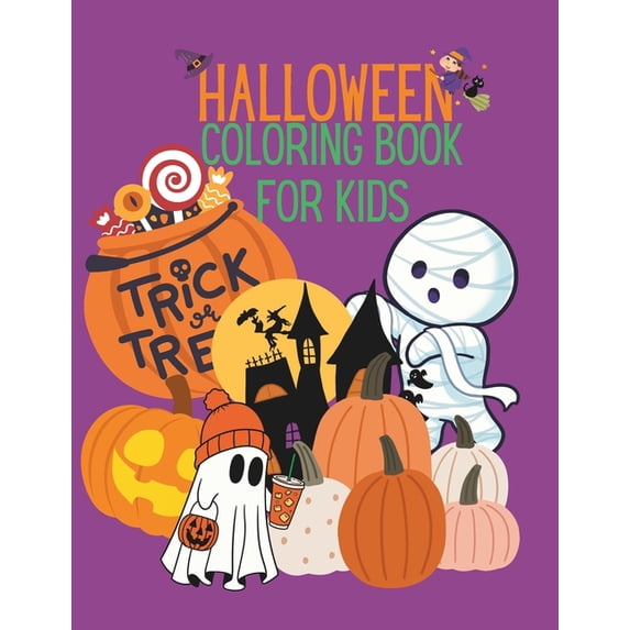 Halloween Coloring Book for Kids: 31 Cute and Creepy Coloring Pages, (Paperback)