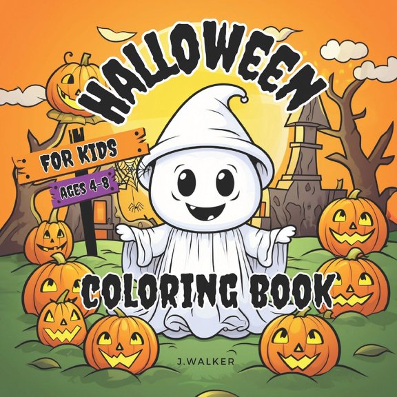 Halloween Coloring Boook: For Kids Ages 4-8, (Paperback)
