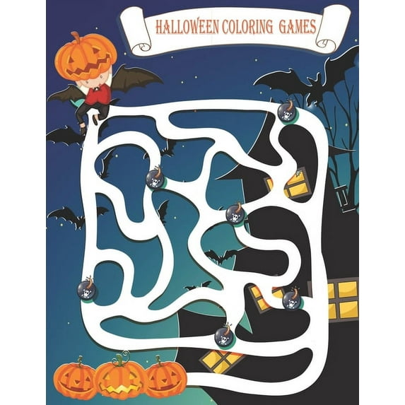 Halloween Coloring Games: A Collection Activity of Scary Fun for happy Halloween Coloring Book for Kids: Large 8,5 x 11 , (Paperback)
