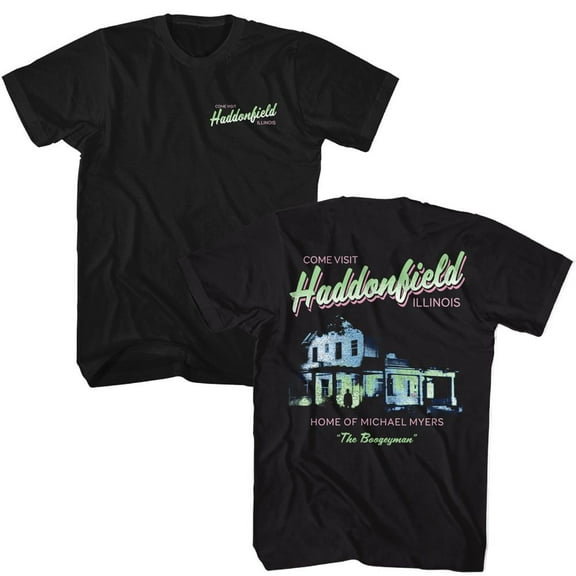 Halloween Visit Haddonfield Illinois Men's T Shirt (Black, AdultL)