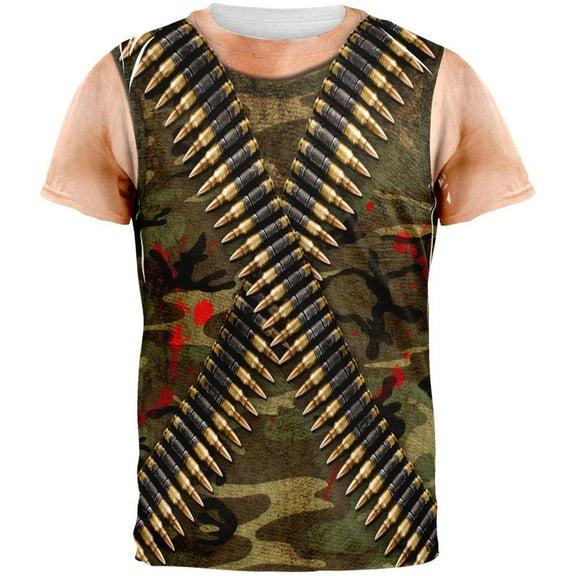 Halloween Commando Ranger Costume All Over Adult T-Shirt - Large