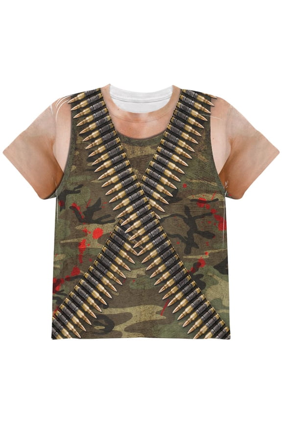 Halloween Commando Ranger Costume All Over Youth T Shirt Multi YLG