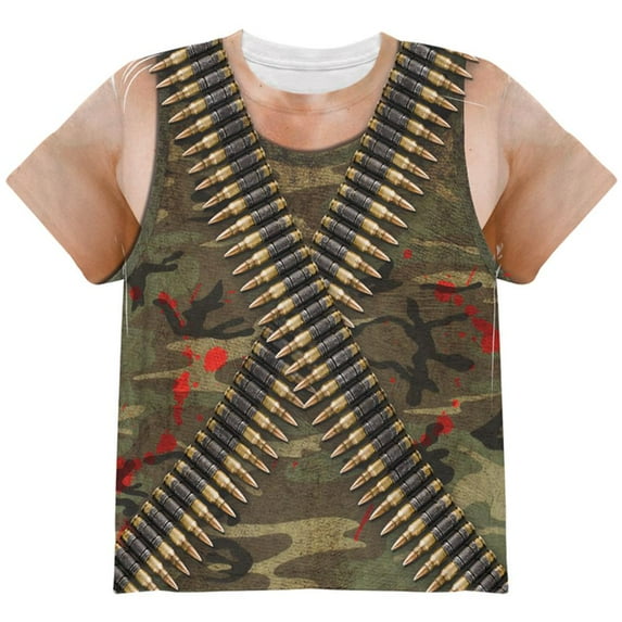 Halloween Commando Ranger Costume All Over Youth T Shirt Multi YMD