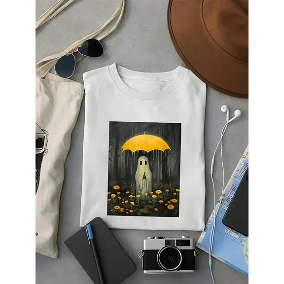 Halloween Commuting Loose Fit Ghost Tee Autumn Short Sleeve T Shirt Pure Graphic Cotton Tees Tops White S-5XL