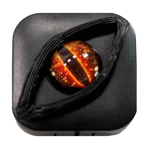 Halloween Contact Lens Case, Empty Animal & Dragon Eye Design Lens Storage Holder, Portable Dual-Compartment Contact Lens Organizer for Daily Use and Travel