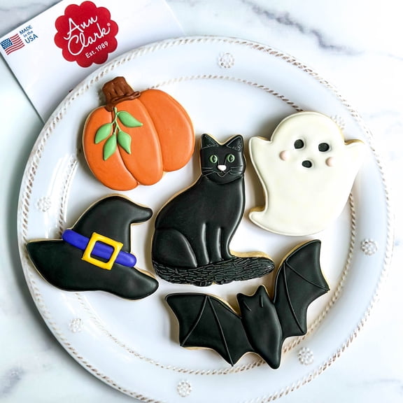 Halloween Cookie Cutters, 5-Piece Metal Cookie Cutter Set, Made in USA by Ann Clark