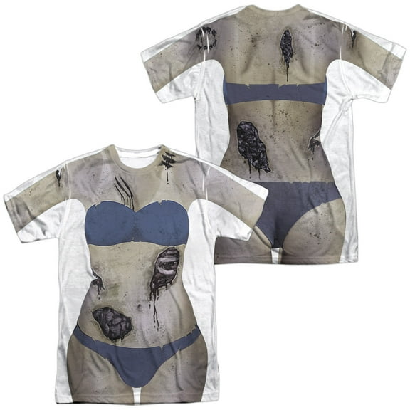 Halloween Cool Spooky Costume Zombified Bikini Babe Adult 2-Sided Print T-Shirt