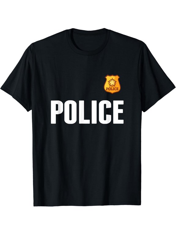 Halloween Cop Policeman Officer Costume Graphic Design For Everyday Style T-Shirt, Size S-5XL