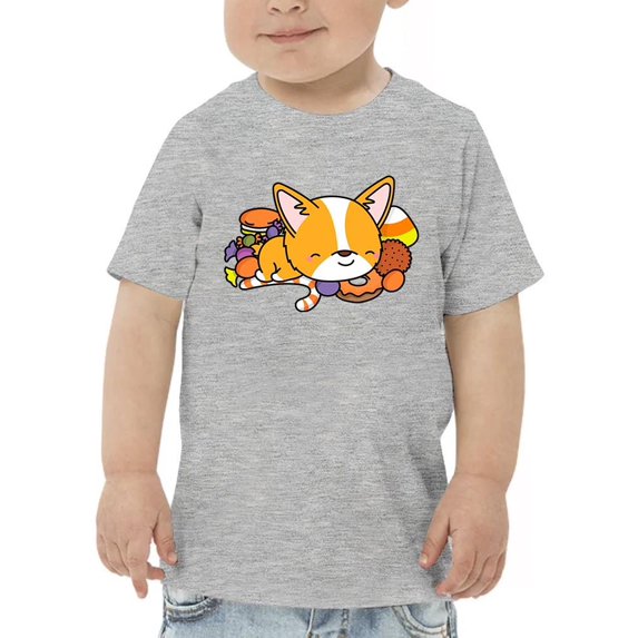 Halloween Corgi And Candy T-Shirt Toddler -Image by Shutterstock, 3 Toddler