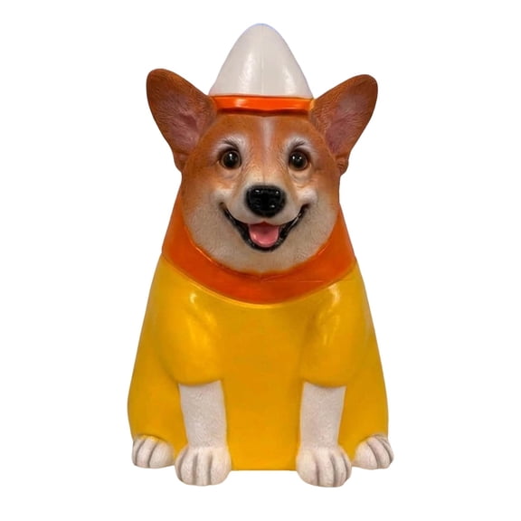 Halloween Corgi Dog Blow Mold Freestanding Lighted LED Figure Porch Decor for Indoor Covered Outdoor Display