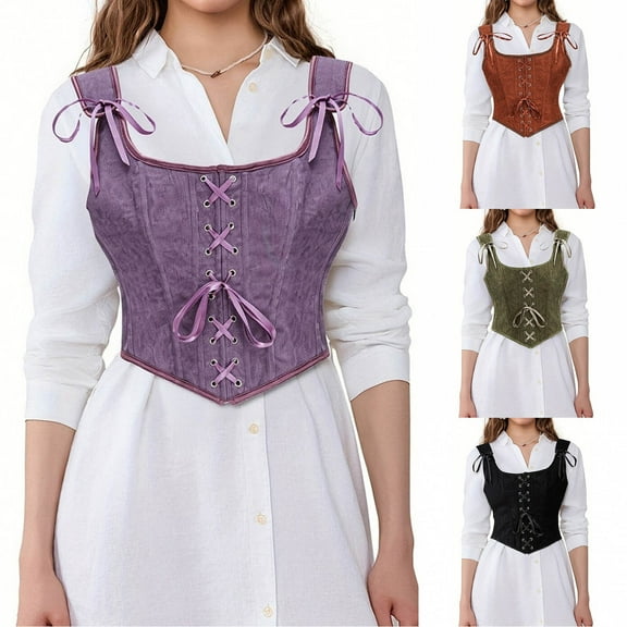 Halloween Corset Tops for Women Vintage Bustier Renaissance Camisole Flower Bustier Shapewear Overbust
