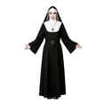 thumbnail image 1 of Halloween Cosplay Costume Deluxe Gothic Nun Sister Headpiece Long Robe Set for Women Gir'ls Renaissance Stage Performance Cosplay Party Masquerade Birthday Gift Theme Party Roleplay Stage Apparel, 1 of 4