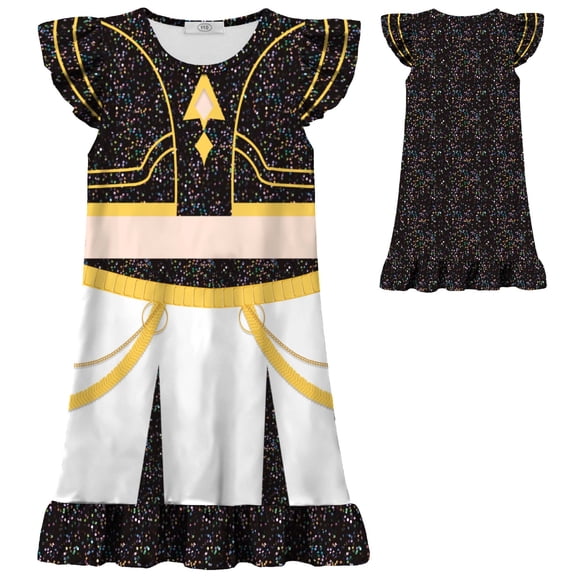Halloween Cosplay Costume, Stage Pop Singer Stage Outfit, Flare Sleeve Skirt Costume, for Birthday Parties & Cosplay