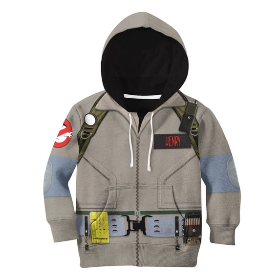 Halloween Cosplay Costumes 3D Ghostbuster Cosplay Custom Name Kid Hoodie