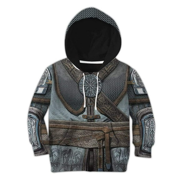 Halloween Cosplay Costumes 3D Kid Viking Armor Hoodie Apparel