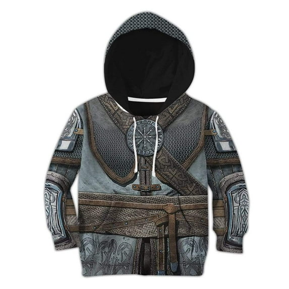Halloween Cosplay Costumes 3D Kid Viking Armor Hoodie Apparel