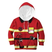 Halloween Cosplay Costumes Firefighter Kid Custom Hoodies T-Shirt Apparel