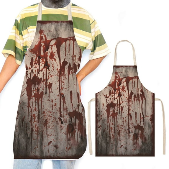 Halloween Cosplay Horror Apron, Strange Mood Work Clothes for Party, Spooky Protective Costume for Avoiding Stains, Themed Fun Decoration