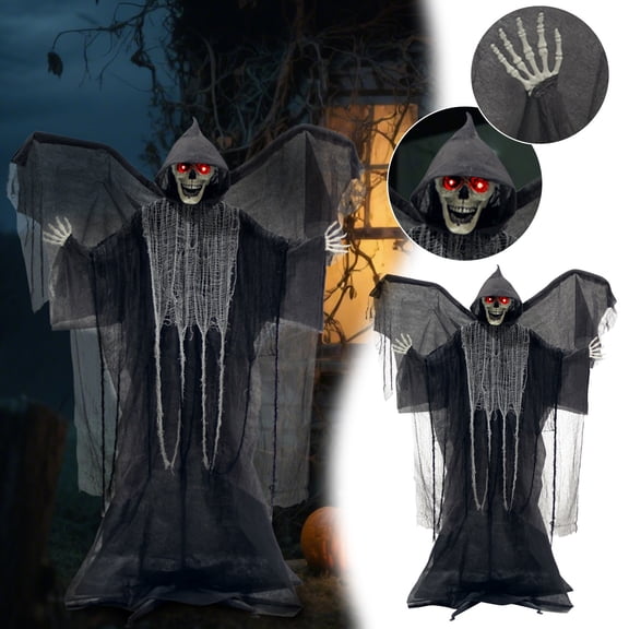 Halloween Cosplay Props Scary Skeleton With Animated Light Up Sound Effects Decoration For Party54383