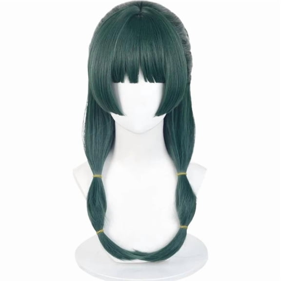 Halloween Cosplay Wig, Green Anime Party Wig, Synthetic Fiber, Breathable Design, 1 Piece