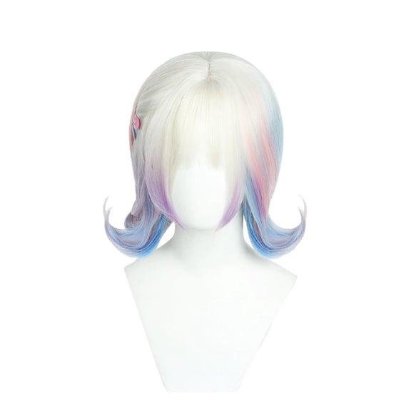 Halloween Cosplay Wig for Enid Sinclair, Blonde Blue Costume Wig with Hairpins, Ready-to-Wear