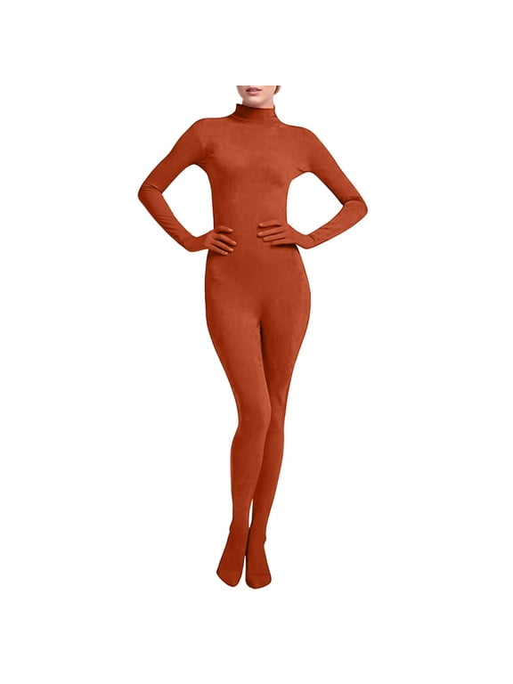 Halloween Costu-me for Women,Adults Solid Color Bodysuit, Women Tight Fitting Role Play Suit,Halloween Zentai Bodysuit Without Hood