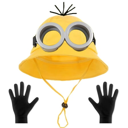 Halloween Costume Accessories for Adult 3PC Goggles Glasses Bucket Hat Gloves for Men Women Cosplay Set