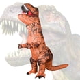 thumbnail image 1 of Magotan Halloween Inflatables Costume for Adults,Funny Blow Up Full Body T-Rex Fancy Dress Jumpsuit for Halloween,Brown, 1 of 8